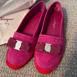 Salvatore Ferragamo ELODIE Suede Espadrilles 8M